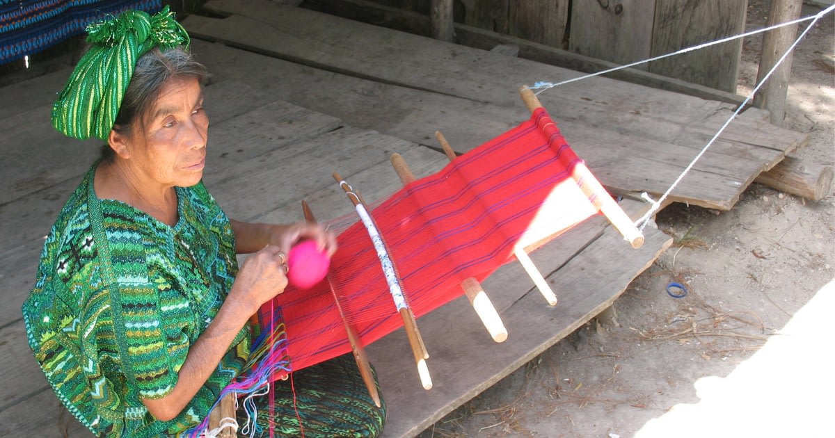 Local woman weaving in Guatemala