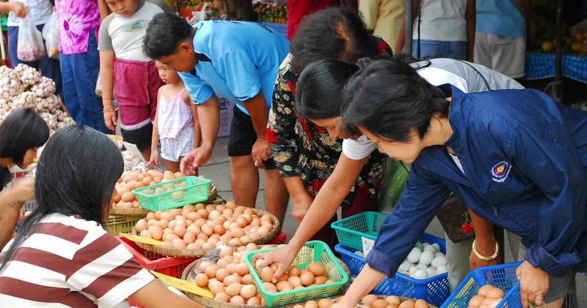 Locals Buying Eggs At Market