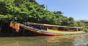 Elephants Jungle & Beach Holiday 3 Longtail boat on river in Bangkok